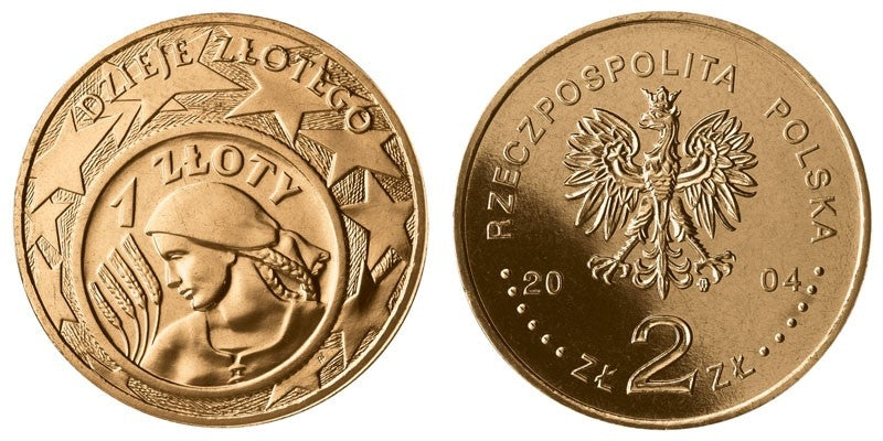 2 zł GN, dzieje złotego 1 zł z 1924r. (żniwiarka), 2004