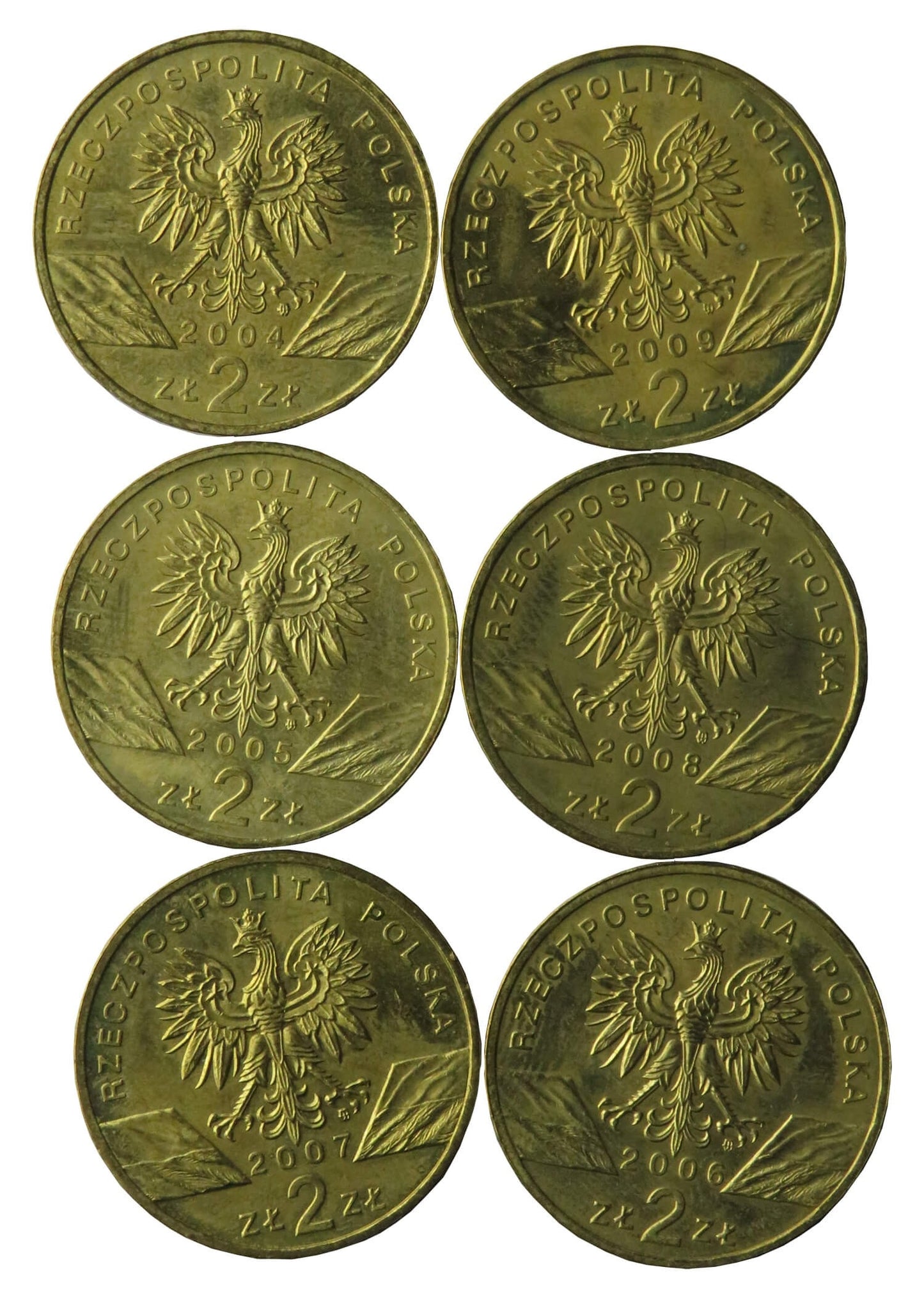 Lot: 6 x 2 zł GN, Zwierzęta